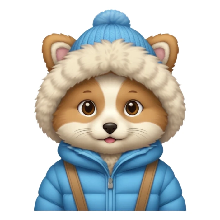 pet in winter outfit sticker