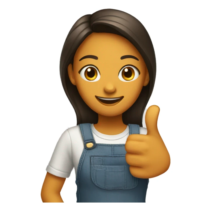 girl giving thumbs up sticker