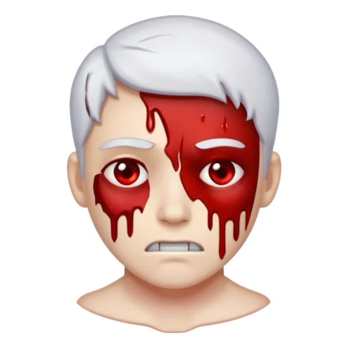 A pail white bloody character sticker