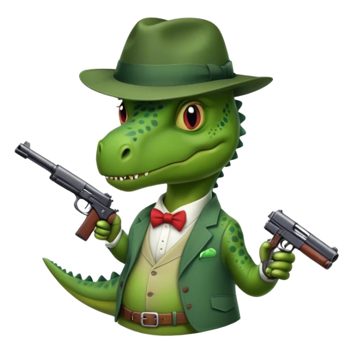 A gangster Dino  sticker