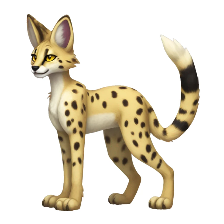 Anthro Sergal-Serval-Vernid full body sticker