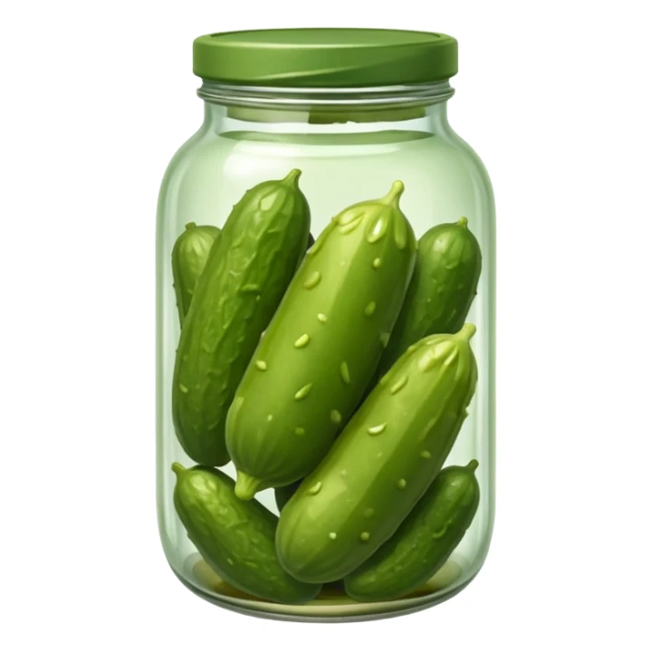 one single pickle inside a glass jar sticker
