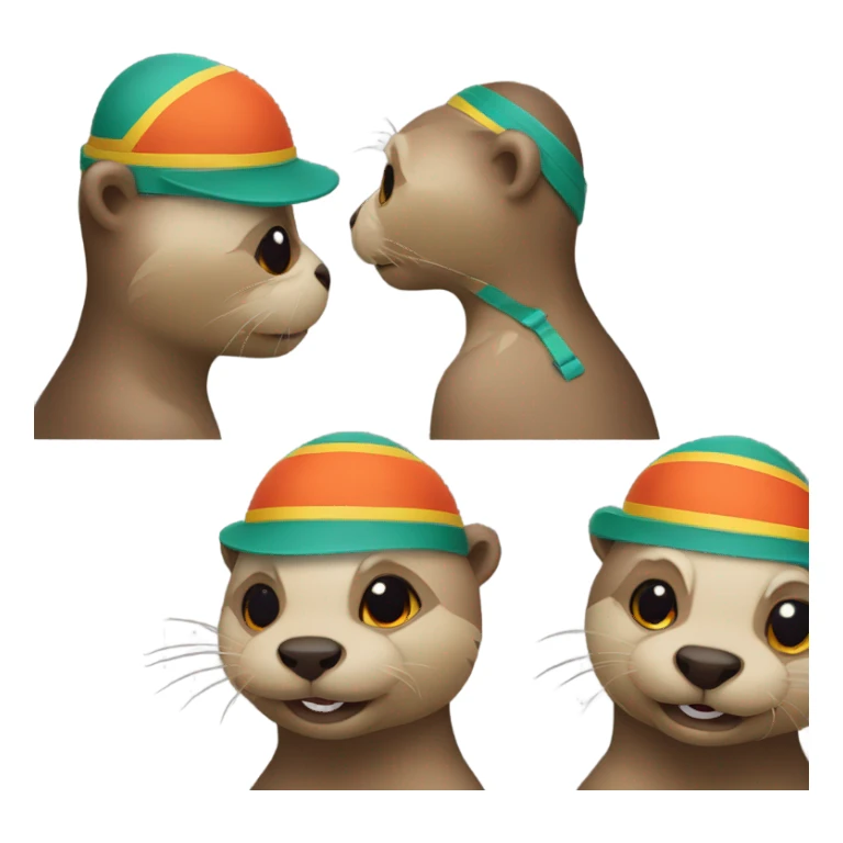 Otter with wrestling headgear sticker