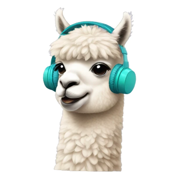 alpaca with headphones sticker