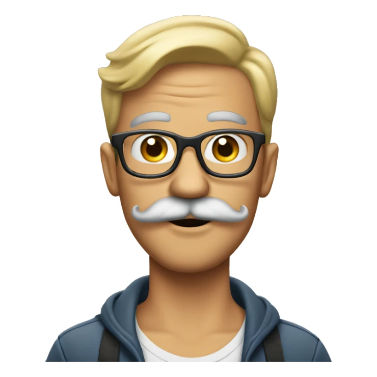 Guy with big mustache on a tricycle sticker