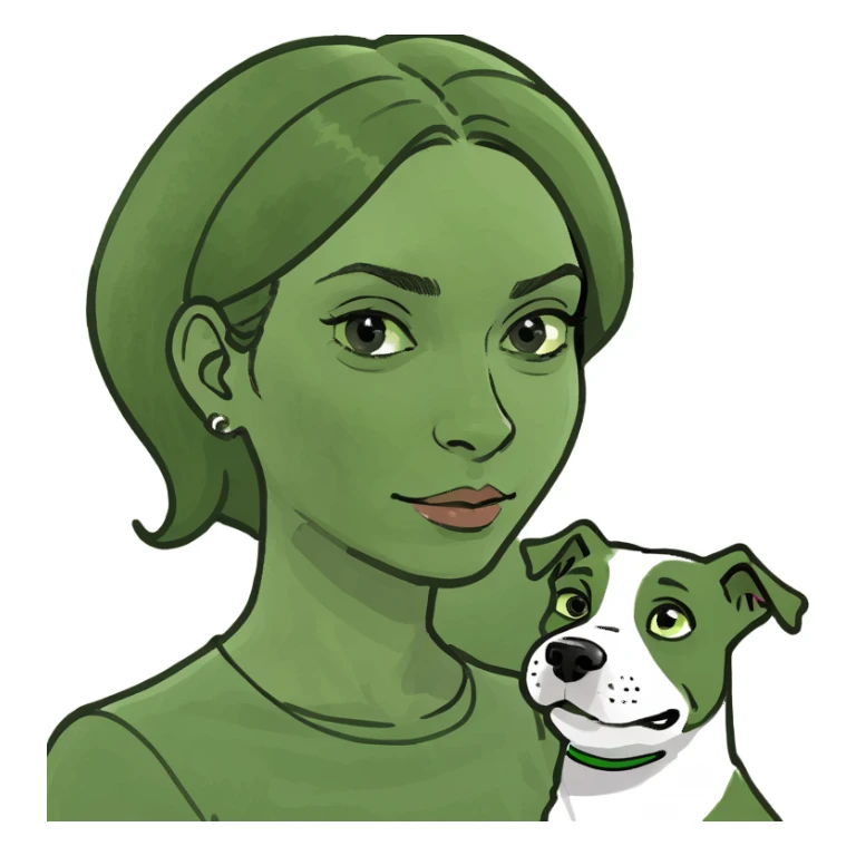 Dog whit a women sticker