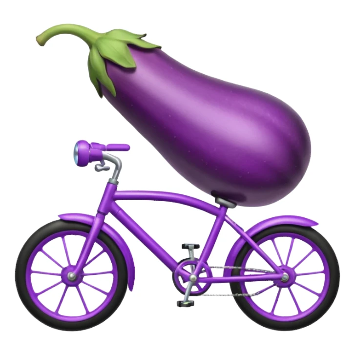 Eggplant on bike  sticker