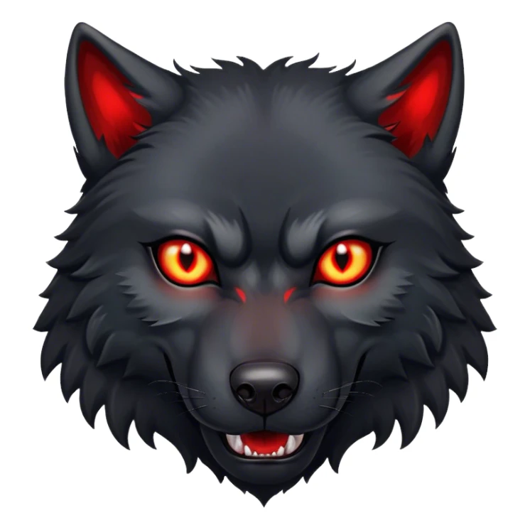 Evil aggressive black wolf with red eyes sticker