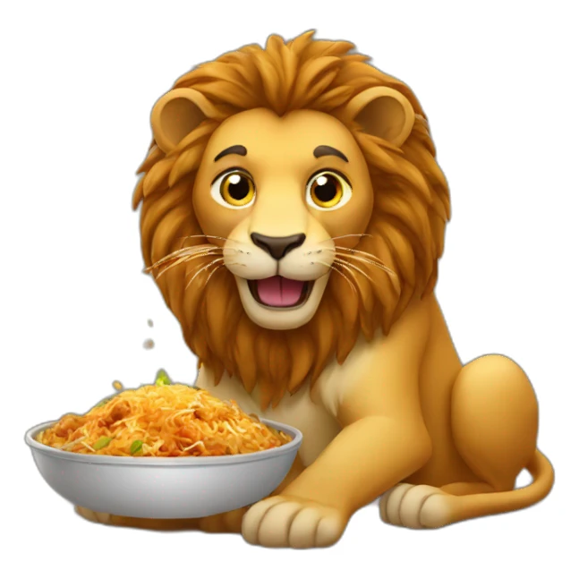 Lion eating biryani  sticker