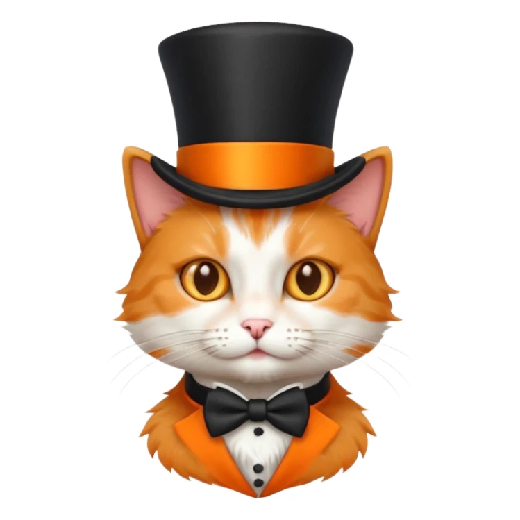 cat wearing a tophat sticker