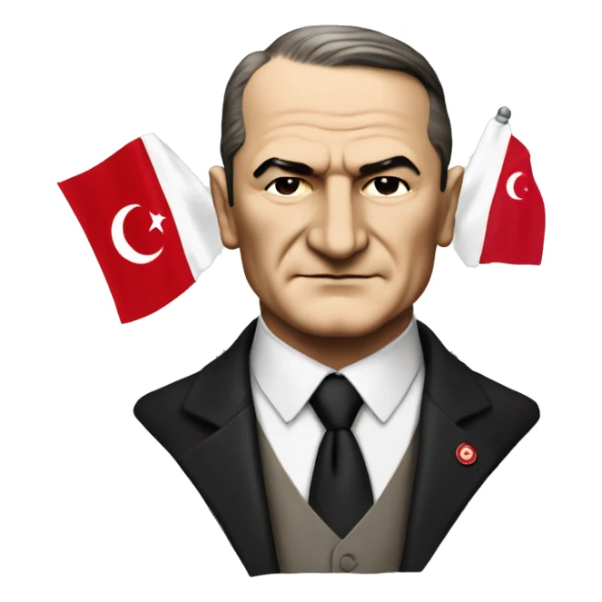 Ataturk and the Turkish flag sticker