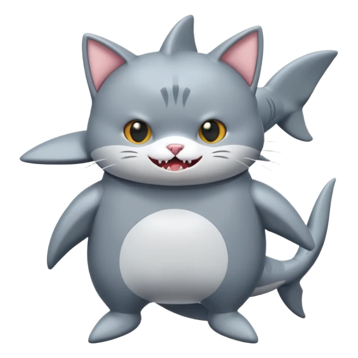 Make a cat in a shark costume sticker