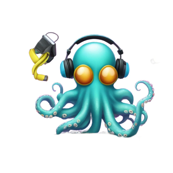 Dj octopus sticker