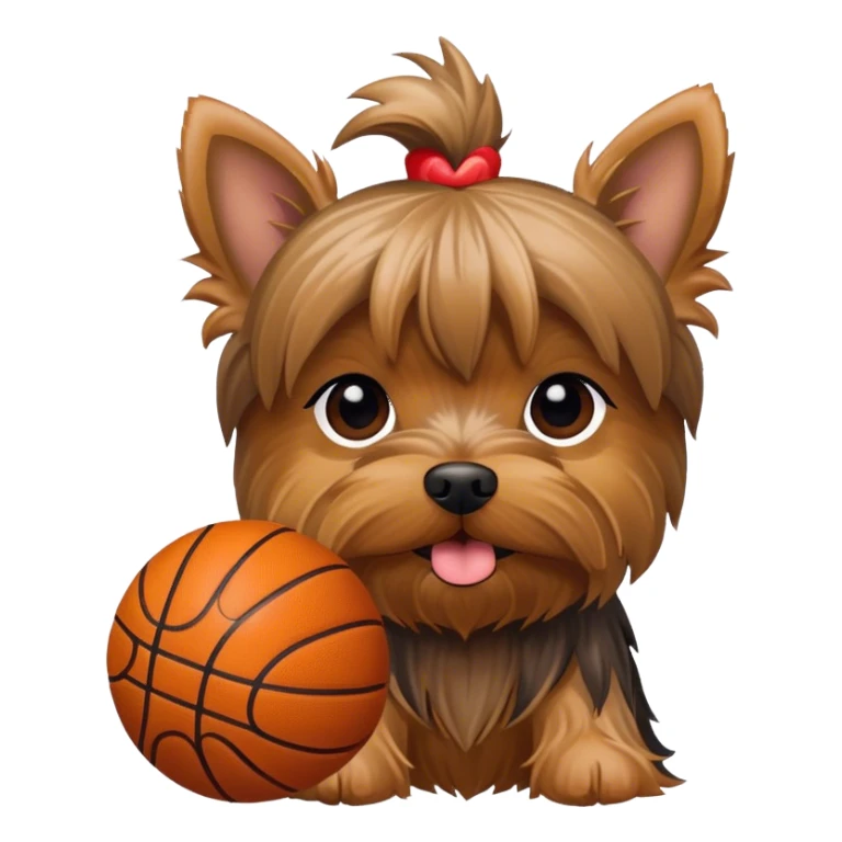 yorkie with basketball sticker