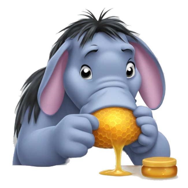 eeyore eating honey  sticker