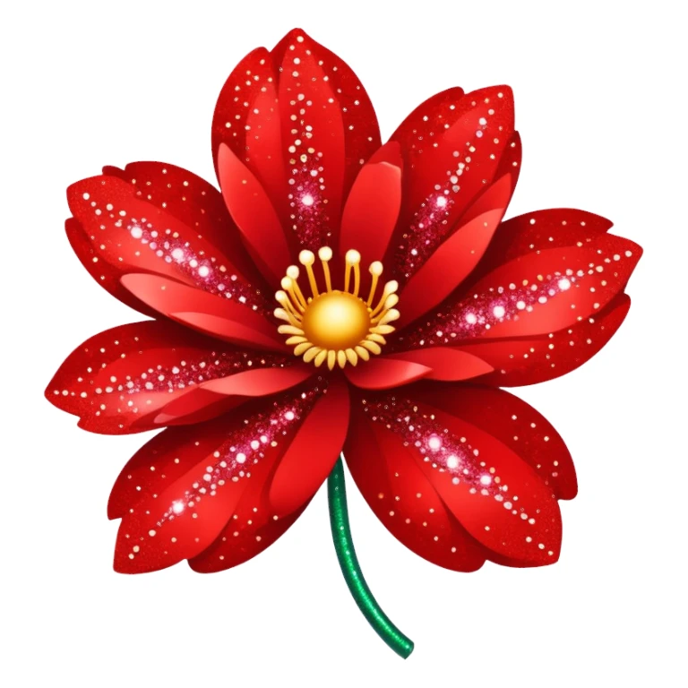 red glitter flower hype style sticker