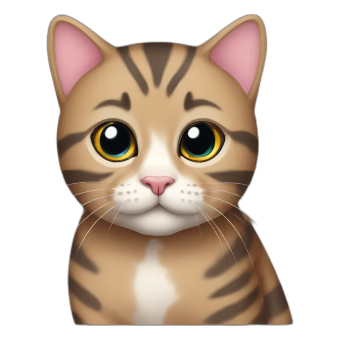 dark chonky tabby cat kitten sticker