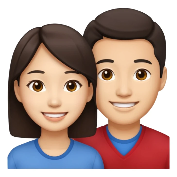 asian heterosexual couple sticker