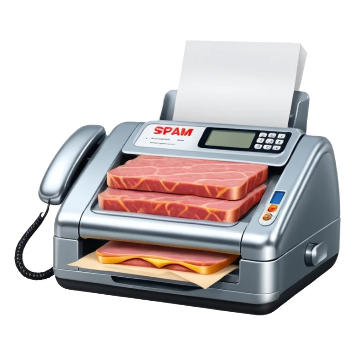 jeff koons style spam meat fax machine sticker