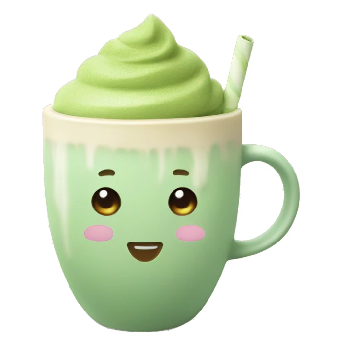 aesthetic matcha latte in cute mug sticker