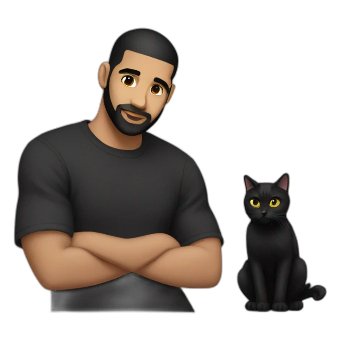 drake with black cat sticker