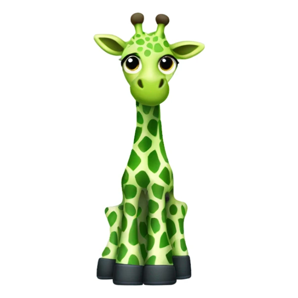 A green giraffe wearing wellies sticker