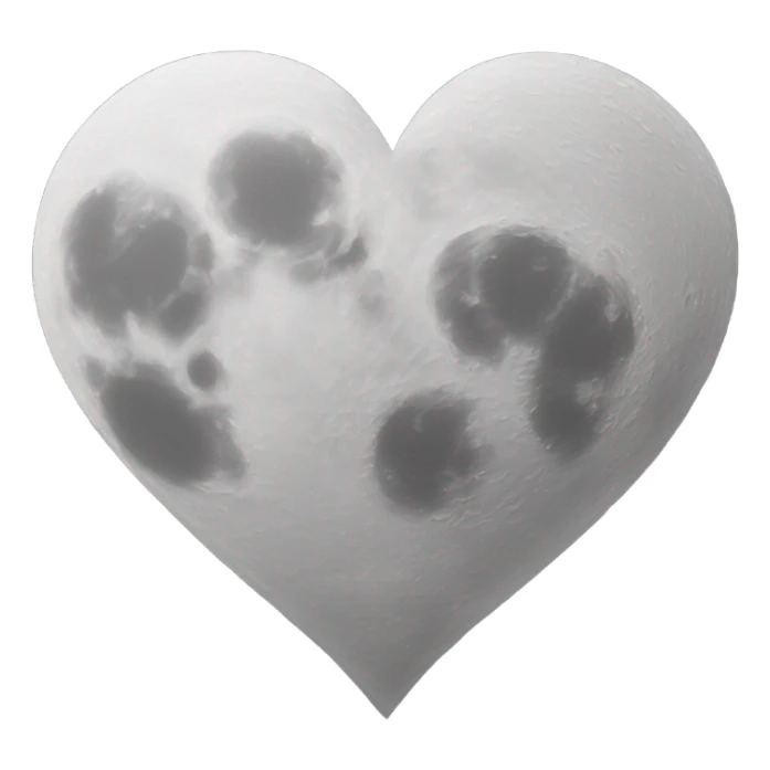 Heart shaped moon sticker