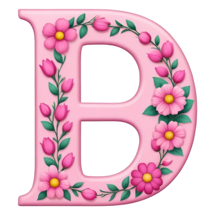 Pink, romantic, the letter “B” sticker