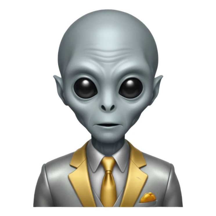 an old alien with suit sticker