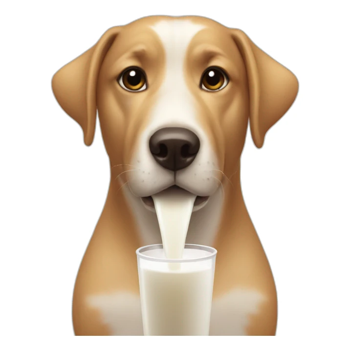 Dog drinking milk  sticker