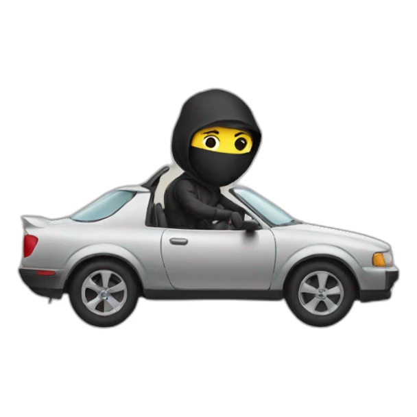 Ninja riding a car sticker
