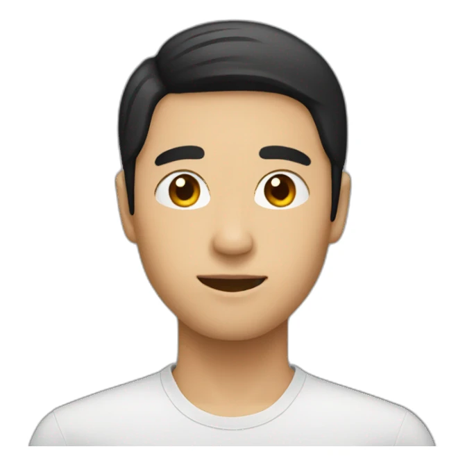 Asian Man black hair coding sticker