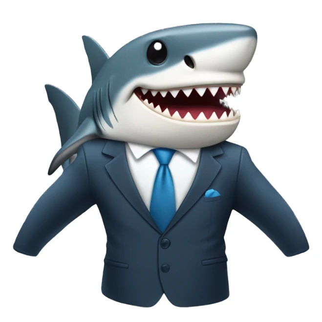 Shark with a suit sticker