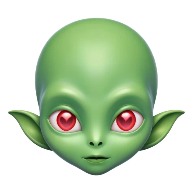 Alien face with heart eyes sticker