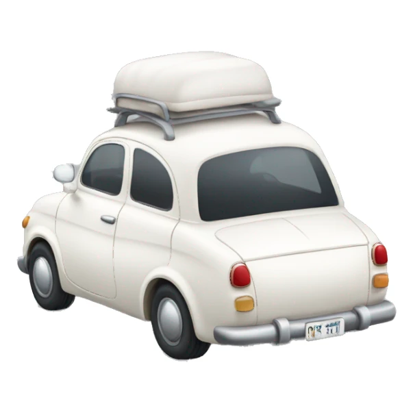 Cute old white car sticker