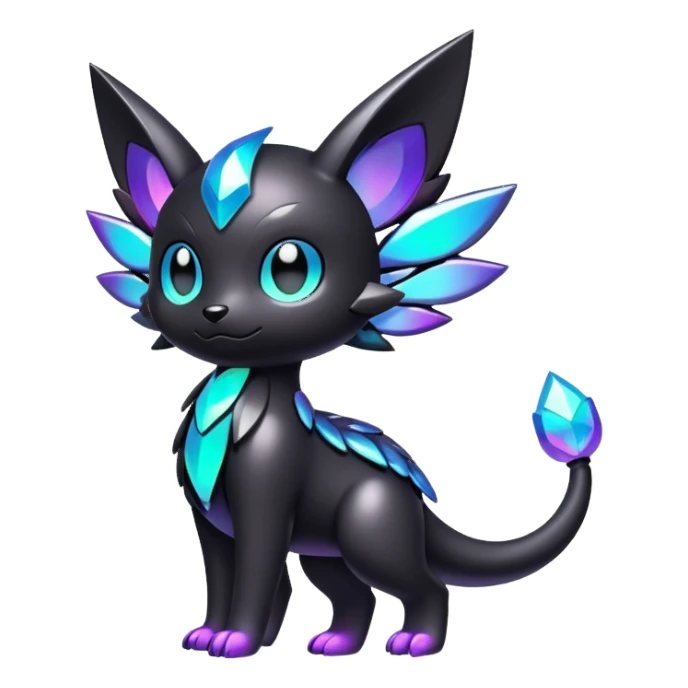 Modern Iridescent black dark fakemon sticker
