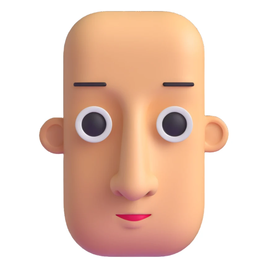 man with rectangle shaped head and big nose sticker