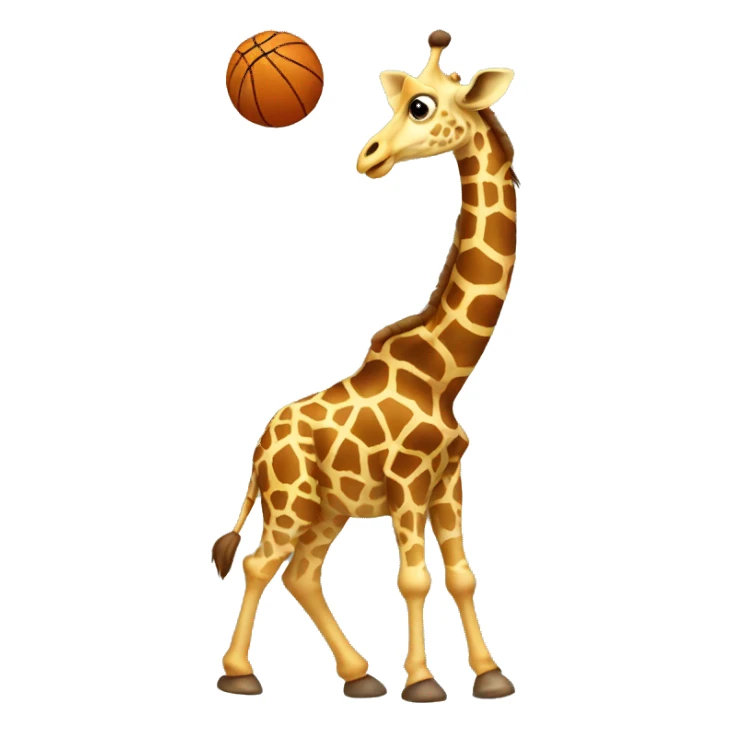 Giraffe playing basketball sticker