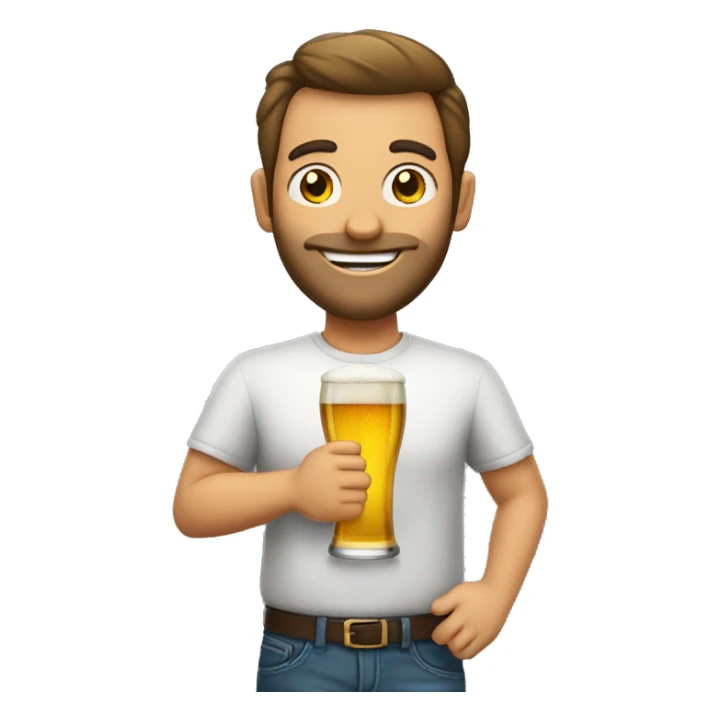 homem com copo de cerveja  sticker