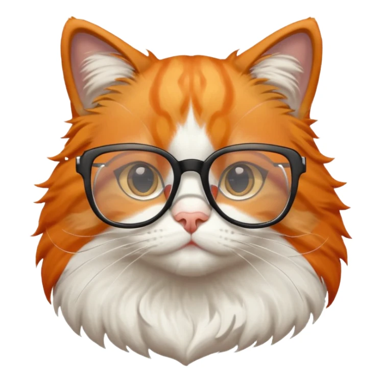 Orange cat wearing nerdy square glasses. sticker
