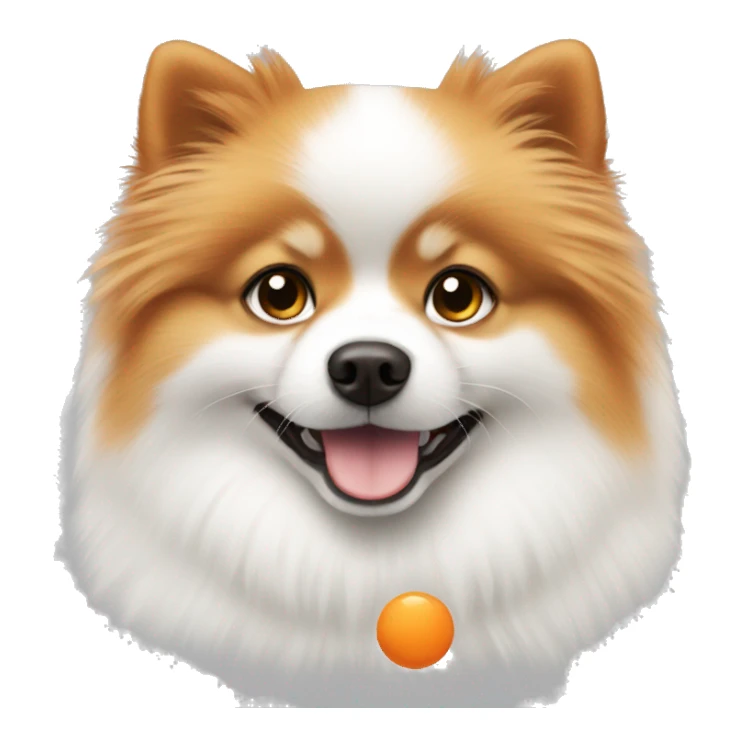 White with orange Pomeranian  sticker