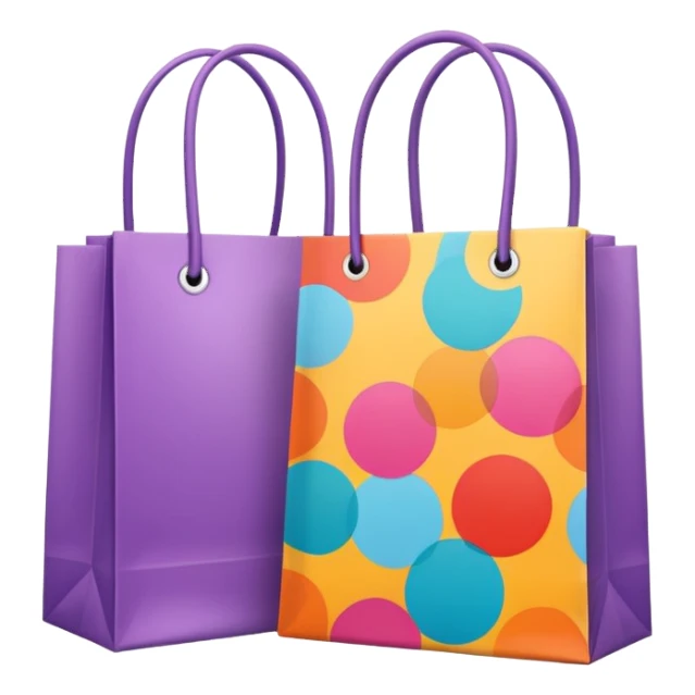 2 aesthetic shopping bag with pattern sticker