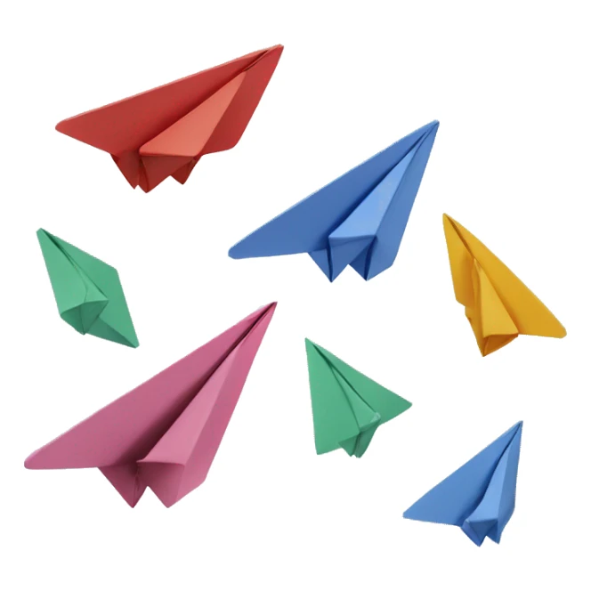 Paper airplanes around 3 ABC blocks   sticker
