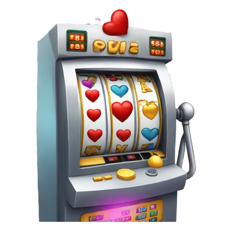 slot machine with heart, more hearts sticker
