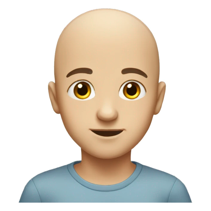 bald boy looking at viewer sticker
