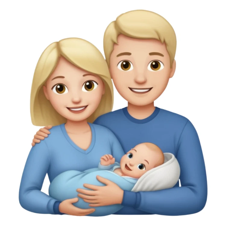 Couple with one newborn sticker