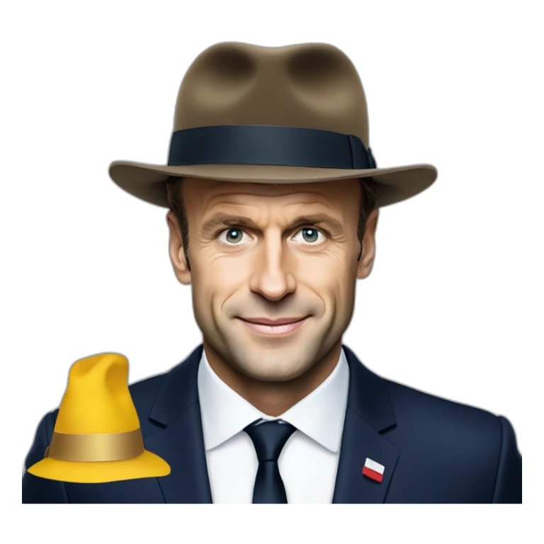 Emmanuel Macron avec un chapeau  sticker