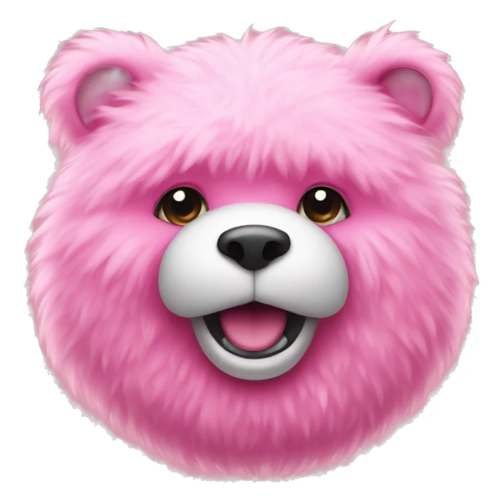 Pink fluffy bear sticker