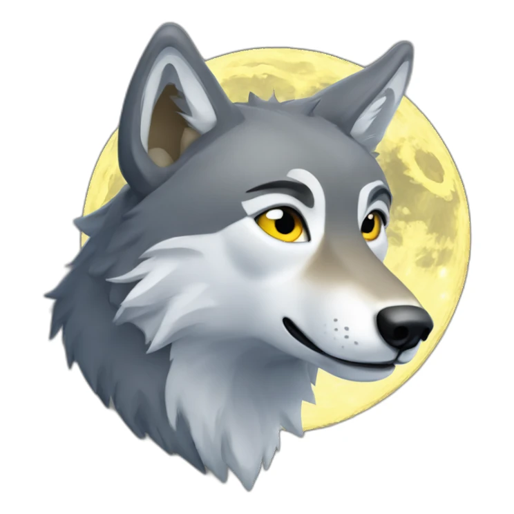Loup qui hurle à la lune sticker
