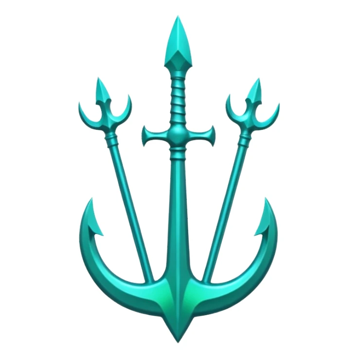 green aqua coloured trident sticker